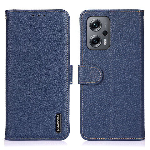 Funda de Cuero Cartera con Soporte Carcasa B01H para Xiaomi Redmi Note 11T Pro+ Plus 5G Azul