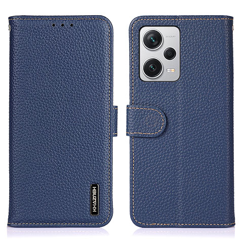 Funda de Cuero Cartera con Soporte Carcasa B01H para Xiaomi Redmi Note 12 Pro+ Plus 5G Azul