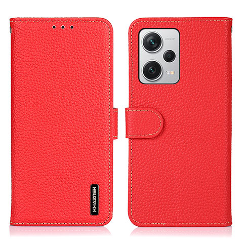 Funda de Cuero Cartera con Soporte Carcasa B01H para Xiaomi Redmi Note 12 Pro+ Plus 5G Rojo