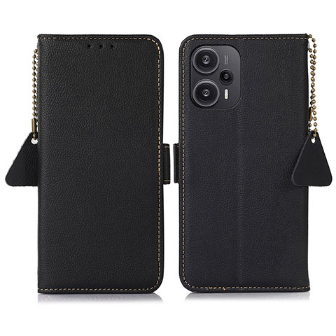 Funda de Cuero Cartera con Soporte Carcasa B01H para Xiaomi Redmi Note 12 Turbo 5G Negro