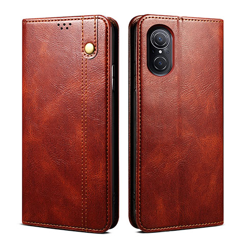 Funda de Cuero Cartera con Soporte Carcasa B01S para Huawei Nova 9 SE Marron