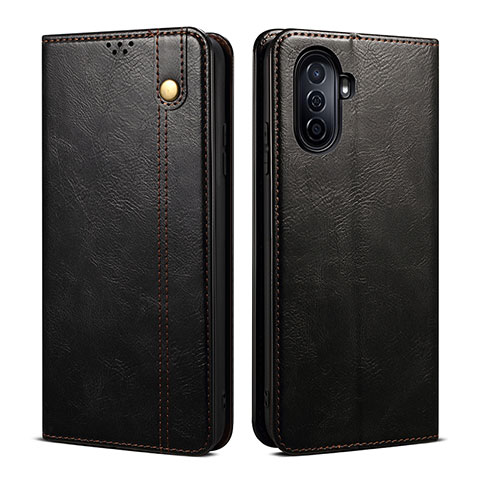 Funda de Cuero Cartera con Soporte Carcasa B01S para Huawei Nova Y71 Negro