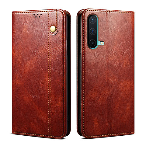 Funda de Cuero Cartera con Soporte Carcasa B01S para OnePlus Nord CE 5G Marron