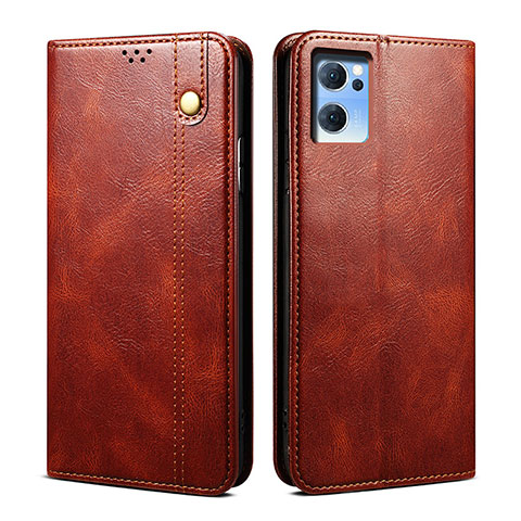 Funda de Cuero Cartera con Soporte Carcasa B01S para Oppo Find X5 Lite 5G Marron