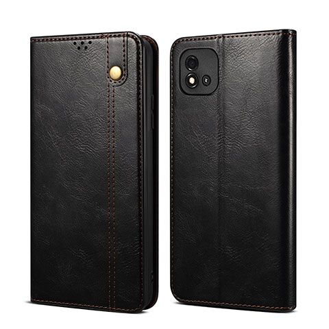 Funda de Cuero Cartera con Soporte Carcasa B01S para Realme C11 (2021) Negro