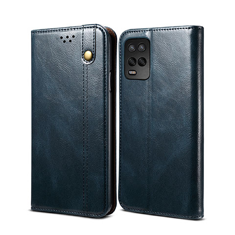 Funda de Cuero Cartera con Soporte Carcasa B01S para Realme Q3i 5G Azul