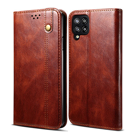 Funda de Cuero Cartera con Soporte Carcasa B01S para Samsung Galaxy A42 5G Marron