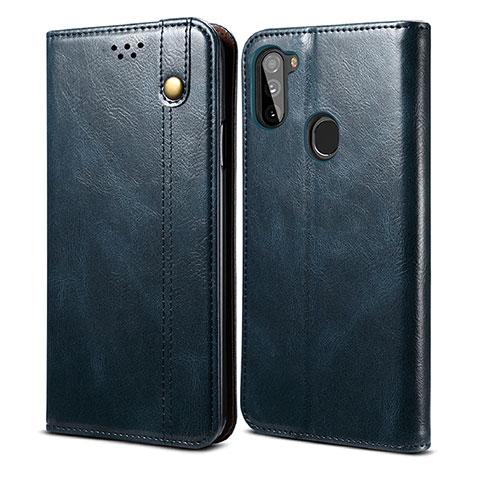 Funda de Cuero Cartera con Soporte Carcasa B01S para Samsung Galaxy M11 Azul