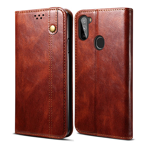 Funda de Cuero Cartera con Soporte Carcasa B01S para Samsung Galaxy M11 Marron