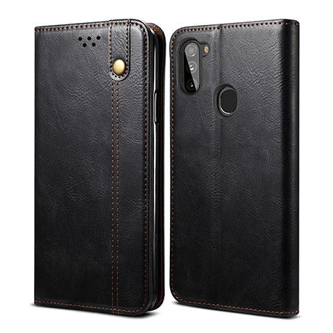 Funda de Cuero Cartera con Soporte Carcasa B01S para Samsung Galaxy M11 Negro