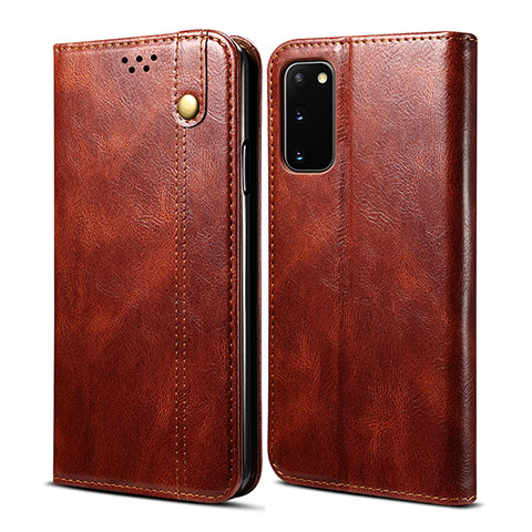 Funda de Cuero Cartera con Soporte Carcasa B01S para Samsung Galaxy S20 Lite 5G Marron