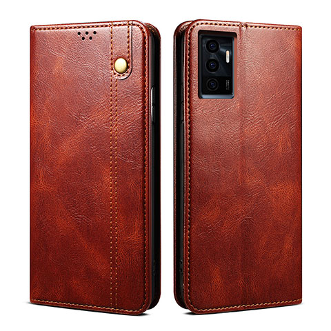 Funda de Cuero Cartera con Soporte Carcasa B01S para Vivo V23e Marron