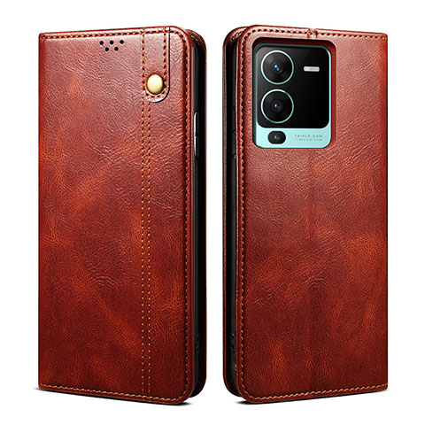 Funda de Cuero Cartera con Soporte Carcasa B01S para Vivo V25 Pro 5G Marron