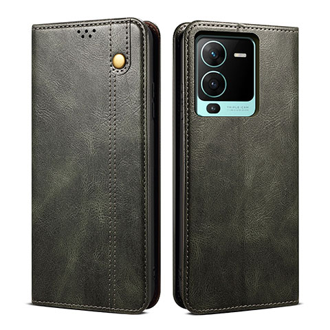 Funda de Cuero Cartera con Soporte Carcasa B01S para Vivo V25 Pro 5G Verde