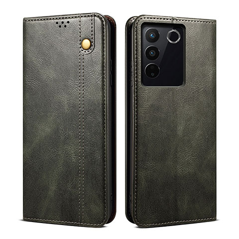 Funda de Cuero Cartera con Soporte Carcasa B01S para Vivo V27 Pro 5G Verde