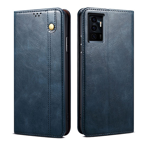 Funda de Cuero Cartera con Soporte Carcasa B01S para Vivo Y75 4G Azul