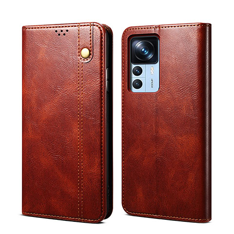 Funda de Cuero Cartera con Soporte Carcasa B01S para Xiaomi Mi 12T Pro 5G Marron