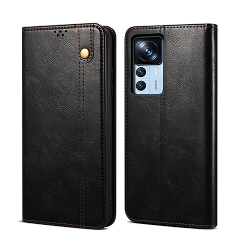 Funda de Cuero Cartera con Soporte Carcasa B01S para Xiaomi Mi 12T Pro 5G Negro