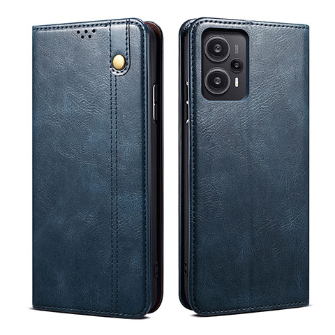 Funda de Cuero Cartera con Soporte Carcasa B01S para Xiaomi Poco F5 5G Azul