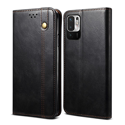 Funda de Cuero Cartera con Soporte Carcasa B01S para Xiaomi POCO M3 Pro 5G Negro