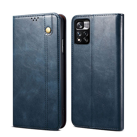 Funda de Cuero Cartera con Soporte Carcasa B01S para Xiaomi Poco M4 Pro 5G Azul