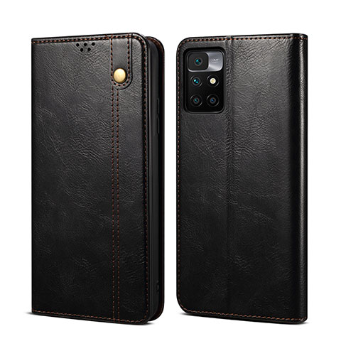 Funda de Cuero Cartera con Soporte Carcasa B01S para Xiaomi Redmi 10 4G Negro