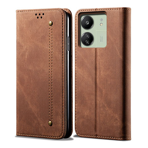 Funda de Cuero Cartera con Soporte Carcasa B01S para Xiaomi Redmi 13C Marron