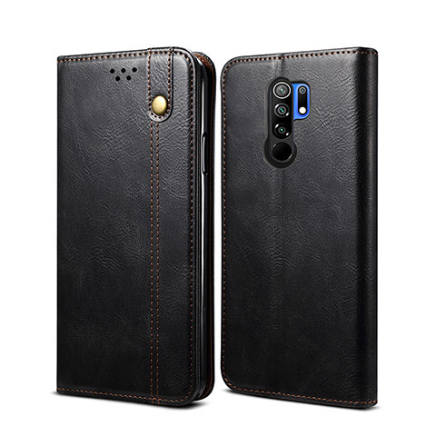 Funda de Cuero Cartera con Soporte Carcasa B01S para Xiaomi Redmi 9 Negro