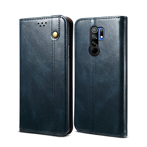 Funda de Cuero Cartera con Soporte Carcasa B01S para Xiaomi Redmi 9 Prime India Azul