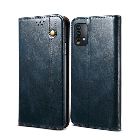 Funda de Cuero Cartera con Soporte Carcasa B01S para Xiaomi Redmi 9T 4G Azul