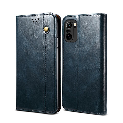 Funda de Cuero Cartera con Soporte Carcasa B01S para Xiaomi Redmi K40 Pro+ Plus 5G Azul