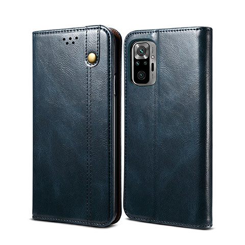 Funda de Cuero Cartera con Soporte Carcasa B01S para Xiaomi Redmi Note 10 Pro Max Azul