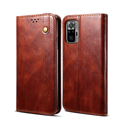 Funda de Cuero Cartera con Soporte Carcasa B01S para Xiaomi Redmi Note 10 Pro Max Marron