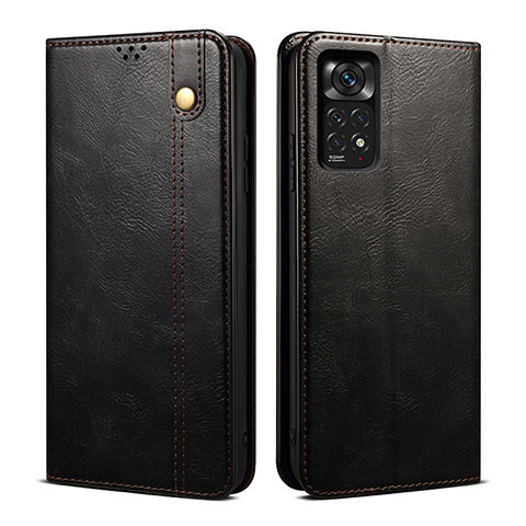 Funda de Cuero Cartera con Soporte Carcasa B01S para Xiaomi Redmi Note 11 Pro 5G Negro