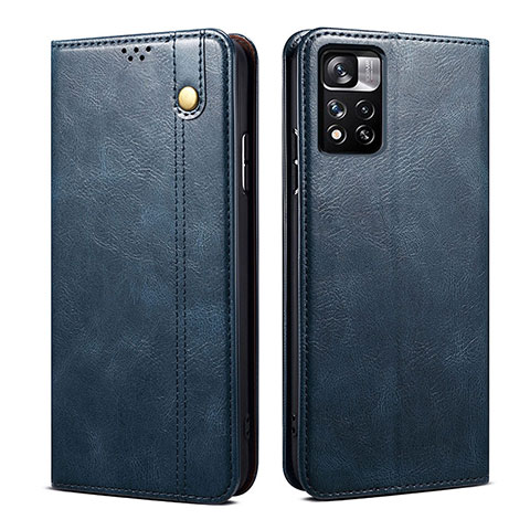 Funda de Cuero Cartera con Soporte Carcasa B01S para Xiaomi Redmi Note 11 Pro+ Plus 5G Azul