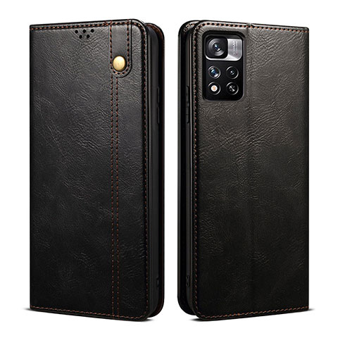 Funda de Cuero Cartera con Soporte Carcasa B01S para Xiaomi Redmi Note 11 Pro+ Plus 5G Negro