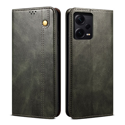 Funda de Cuero Cartera con Soporte Carcasa B01S para Xiaomi Redmi Note 12 Pro 5G Verde