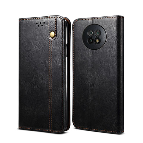 Funda de Cuero Cartera con Soporte Carcasa B01S para Xiaomi Redmi Note 9 5G Negro