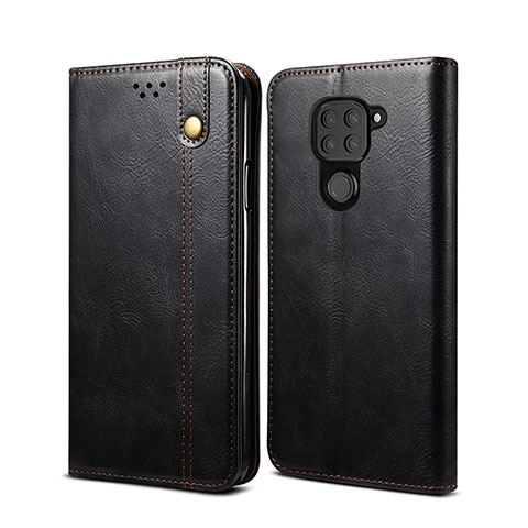 Funda de Cuero Cartera con Soporte Carcasa B01S para Xiaomi Redmi Note 9 Negro