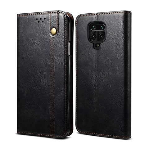 Funda de Cuero Cartera con Soporte Carcasa B01S para Xiaomi Redmi Note 9 Pro Max Negro