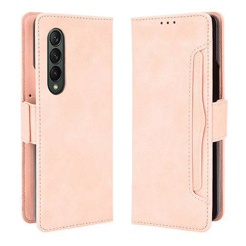 Funda de Cuero Cartera con Soporte Carcasa B01Y para Samsung Galaxy Z Fold3 5G Rosa