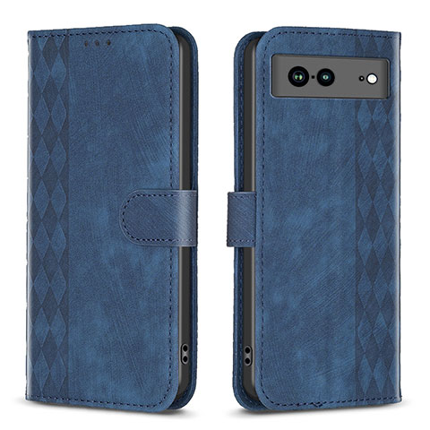 Funda de Cuero Cartera con Soporte Carcasa B02F para Google Pixel 7a 5G Azul