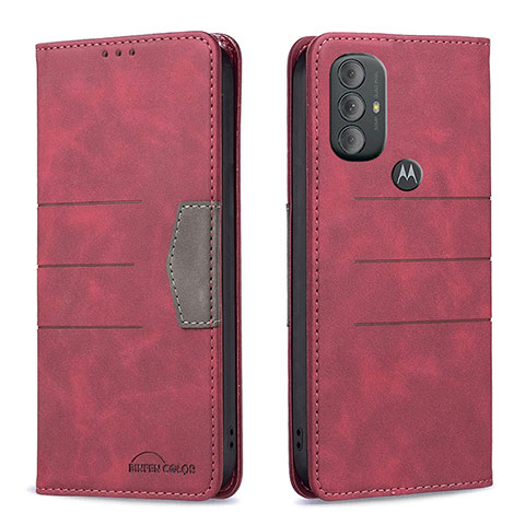 Funda de Cuero Cartera con Soporte Carcasa B02F para Motorola Moto G Power (2022) Rojo