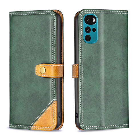 Funda de Cuero Cartera con Soporte Carcasa B02F para Motorola Moto G22 Verde