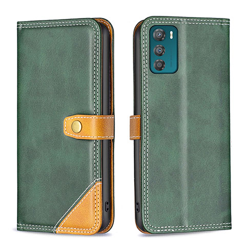 Funda de Cuero Cartera con Soporte Carcasa B02F para Motorola Moto G42 Verde