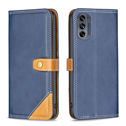 Funda de Cuero Cartera con Soporte Carcasa B02F para Motorola Moto G62 5G Azul