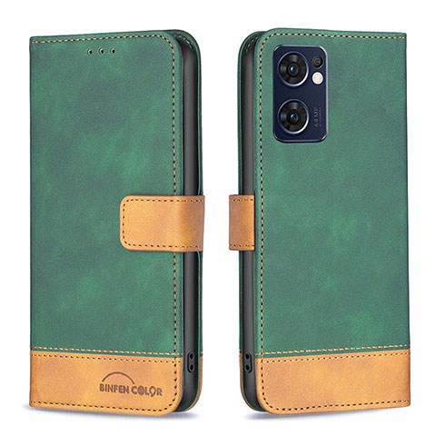 Funda de Cuero Cartera con Soporte Carcasa B02F para OnePlus Nord CE 2 5G Verde