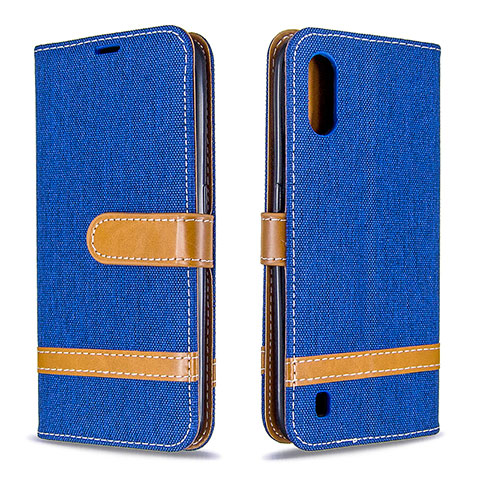 Funda de Cuero Cartera con Soporte Carcasa B02F para Samsung Galaxy A01 SM-A015 Azul