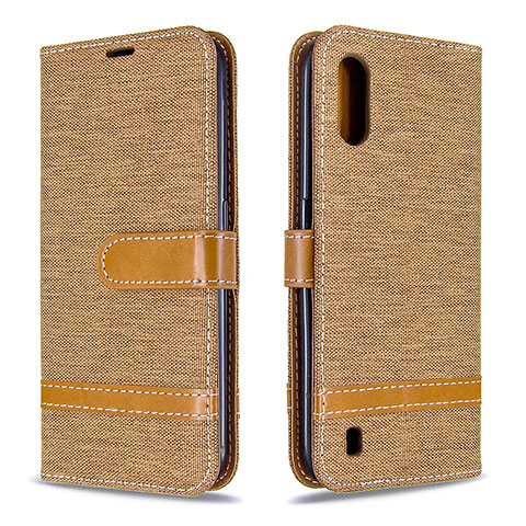 Funda de Cuero Cartera con Soporte Carcasa B02F para Samsung Galaxy A01 SM-A015 Oro