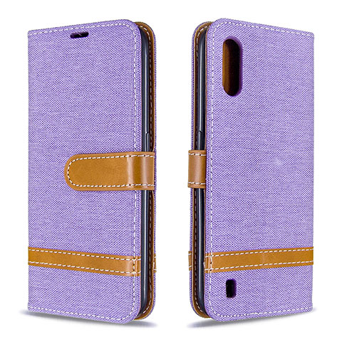 Funda de Cuero Cartera con Soporte Carcasa B02F para Samsung Galaxy A01 SM-A015 Purpura Claro